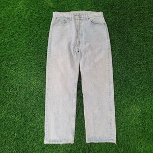 Vintage LEVIS 501 Baggy Button Up Jeans 32x28 USA Marble Acid Wash Made